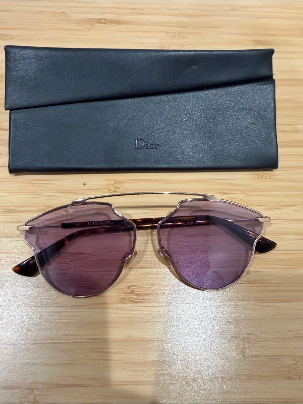 Dior Rose Gold Frame Sunglasses with Purple Lenses - Picture 3 of 4